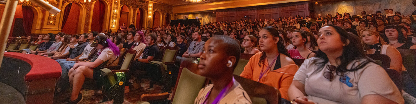 Emerson College students fill the seats of one of the theaters