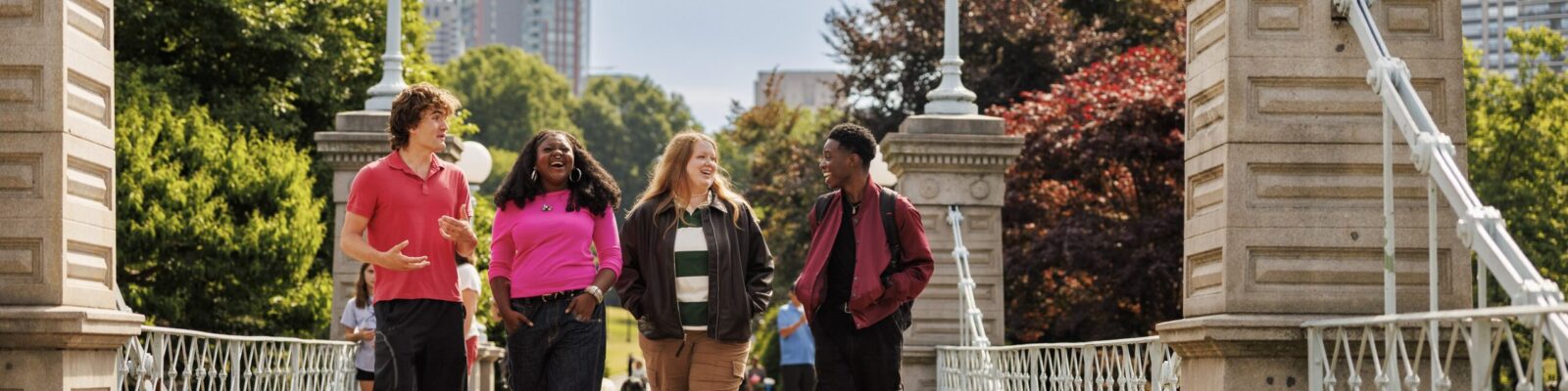 Students on a bridge